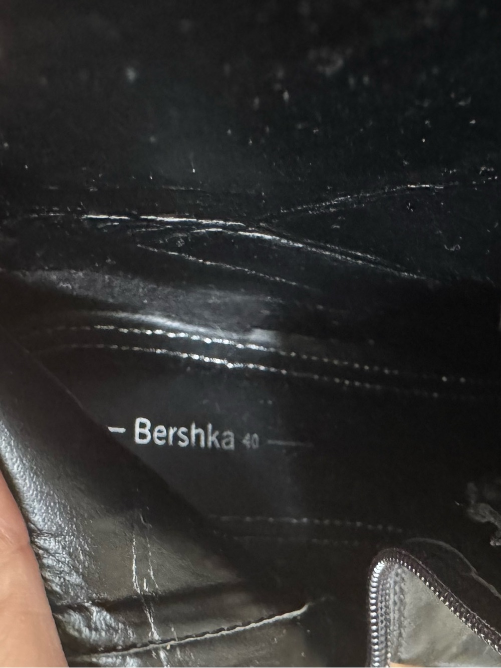Bershka black lace up side zip chunky lug sole combat moto boots women’s 9 - Picture 7 of 8